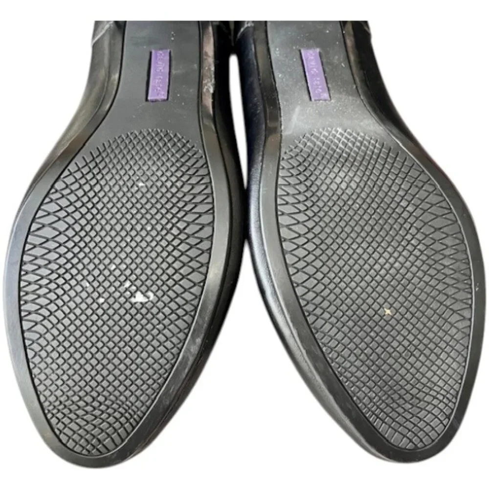 David Tate Simona Block Heel Leather Pumps - Black - 10 Wide